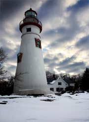 Marblehead Lighthouse in Winter